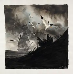 Moby Dick by Christophe Chabouté, Technique mixte sur papier pour une, sold Dec 2024