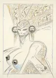 Salammbô - Les nus by Philippe Druillet, Crayons de couleur sur papier pour une, sold Dec 2024