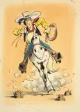 Lucky Luke by Morris, Encre de Chine et encres de couleur, sold Dec 2024