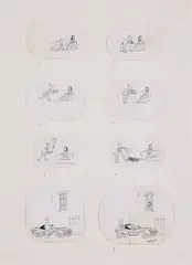 Un séducteur empressé by Jean-Jacques Sempé, Encre de Chine et collage sur papier, sold Dec 2024