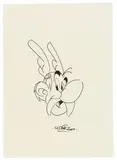 Astérix by Albert Uderzo, Feutre sur papier pour un dessin représentant le petit guerrier gaulois., sold Dec 2024