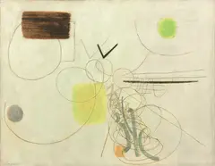 T1947-32 by Hans Hartung, 1946-47, Huile sur toile, sold Oct 2024