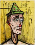 Clown au chapeau vert et rouge by Bernard Buffet, 1978, Aquarelle et encre sur papier, sold Oct 2024