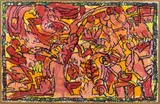 Feuille épinglée by Pierre Alechinsky, 1980, Acrylique sur papier marouflé sur toile, sold Oct 2024