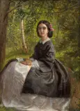 Autoportrait présumé de l'artiste by Marie Bracquemond, Huile sur papier marouflé sur carton, sold Apr 2024