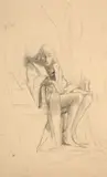 Étude du roi Charles VI assis by Marie Bracquemond, Crayon, sold Apr 2024