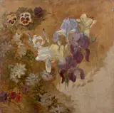 Etude de fleurs by Marie Bracquemond, Crayon et huile sur toile, sold Apr 2024