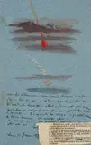 Passage d'une météorite le 10 février 1875 à Paris by Félix Bracquemond, Aquarelle et gouache sur trait de crayon, plume et encre brune, sur papier bleu, sold Apr 2024