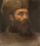 Presumed portrait of Henri Fantin-Latour by Félix Bracquemond, Fusain, estompe et pastel, sold Apr 2024