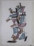 Untitled by Himmat Shah, Ink and pastel on paper, sold Nov 2012