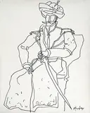 Untitled by K. M. Adimoolam, Pen on paper, sold Nov 2012