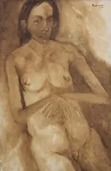 Untitled by Akbar Padamsee, Oil on canvas, sold Nov 2012