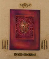 Gulab Mahal by Manisha Gera Baswani, Gouache and jaali on Shikishi board, sold Nov 2012