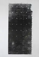Construction (Workers) 2 by Nataraj Sharma, Mixed media etching on paper, sold Nov 2012