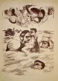 Flood by Somnath Hore, Lithograph on paper, sold Jul 2012