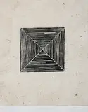 Packed House III by Zarina, Woodcut on paper, sold Jul 2012