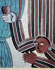 Untitled by Dharamanarayan Dasgupta, Linocut on paper, sold Jul 2012