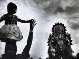 Girl at Ganpati immersion, Chowpatty by Ketaki Sheth, Silver gelatin print on archival paper, sold Jul 2012