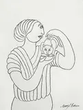 Untitled by Manjit Bawa, Charcoal on paper, sold Jul 2012