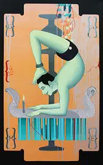 Vrscikasana by Birendra Pani, Acrylic on canvas, sold Jul 2012