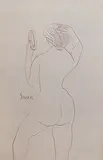 Untitled by F. N. Souza, Ink on paper, sold Jul 2012