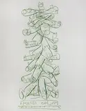 Study for Invasion VIII (Endless Column) by Jyothi Basu, Colour pencil on paper, sold Jul 2012