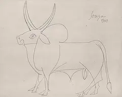 Untitled by F. N. Souza, Ink on paper, sold Aug 2012