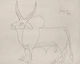 Untitled by F. N. Souza, Ink on paper, sold Aug 2012