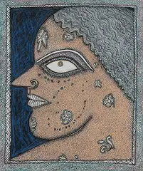 Untitled by Jogen Chowdhury, Ink and pastel on paper pasted on board, offered Sep 2012