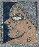 Untitled by Jogen Chowdhury, Ink and pastel on paper pasted on board, offered Sep 2012
