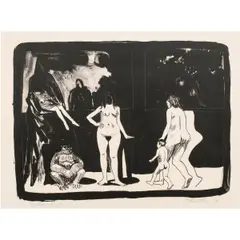 Untitled by James Strombotne, 1964, lithograph, sold Apr 2026