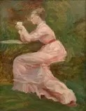 Study for ’La vue de Divonne’ by Marie Bracquemond, oil on canvas, sold Apr 2024