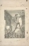 Femme arrosant des fleurs suspendues à un lustre by Marie Bracquemond, Crayon, sold Apr 2024
