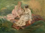 Etude pour 'La Partie de jacquet' by Marie Bracquemond, Huile sur toile, sold Apr 2024