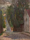 Paysage à la ruelle by Marie Bracquemond, Huile sur toile (Toile d'origine), sold Apr 2024