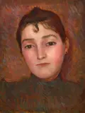 Portrait de femme by Marie Bracquemond, Huile sur panneau, sold Apr 2024