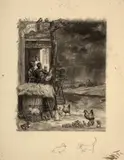 Étude pour ‘L’orage’ by Félix Bracquemond, Fusain, plume et encre brune, lavis gris, sold Apr 2024