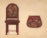 Project for a chair by Félix Bracquemond, Plume et encre brune, aquarelle, rehauts de gouache et de pastel sur traits de crayon, sold Apr 2024