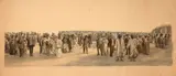 Assemblée populaire, public de l’exposition universelle by Félix Bracquemond, Plume et encre brune, lavis brun et gris, rehauts d’aquarelle et de gouache sur traits de crayon, sold Oct 2024