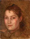 Portrait de femme by Marie Bracquemond, Huile sur toile, sold Oct 2024