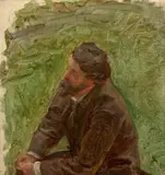 Etude d'homme pour le tableau La Promenade by Marie Bracquemond, Huile sur toile, sold Oct 2024