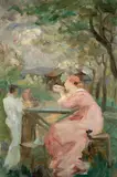 Etude pour ‘Un couple à Divonne’ by Marie Bracquemond, Huile sur toile, sold Oct 2024