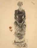 Etude pour ‘Les Trois Grâces’ by Marie Bracquemond, Fusain, sold Oct 2024