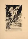La Renommée survolant Paris, étude pour un diplôme by Félix Bracquemond, Pinceau et encre noir, lavis gris, sur traits de crayon, sold Oct 2024