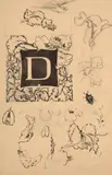 Projet de lettrine avec fleurs et insectes, pour la Gazette des Beaux-Arts by Félix Bracquemond, 1885, Encre noire et lavis noir sur traits de crayon, sold Oct 2024