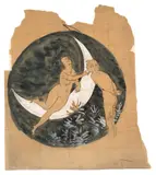 Projet d’assiette pour ‘Le Jour et la Nuit’ by Félix Bracquemond, Aquarelle gouachée sur traits de plume et encre brune, mise au carreau sur papier calque, sold Oct 2024