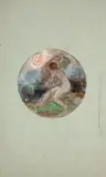 Projet d’assiette, jeune femme assise dans un paysage au clair de lune by Félix Bracquemond, Aquarelle gouachée sur traits de crayon, sold Oct 2024