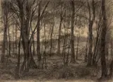 Sous-bois by Félix Bracquemond, Fusain, sold Oct 2024