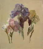 Etude d'iris by Marie Bracquemond, Huile sur toile marouflée sur panneau d'isorel, sold Oct 2024