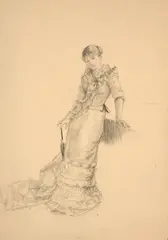 Etude d'élégante ; une étude de femme au verso by Marie Bracquemond, Fusain, sold Oct 2024